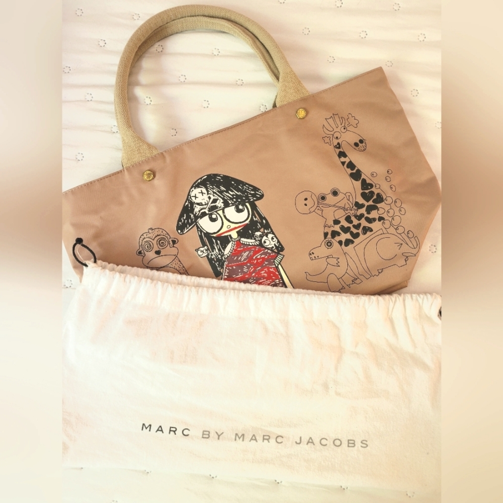 Marc by Marc Jacobs Miss Marc Pirate Nylon Tote Bag Vintage 2000s Cartoon Rare - Picture 9 of 10